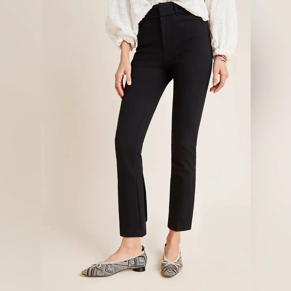 Anthropologie Black Cropped Ankle Pants